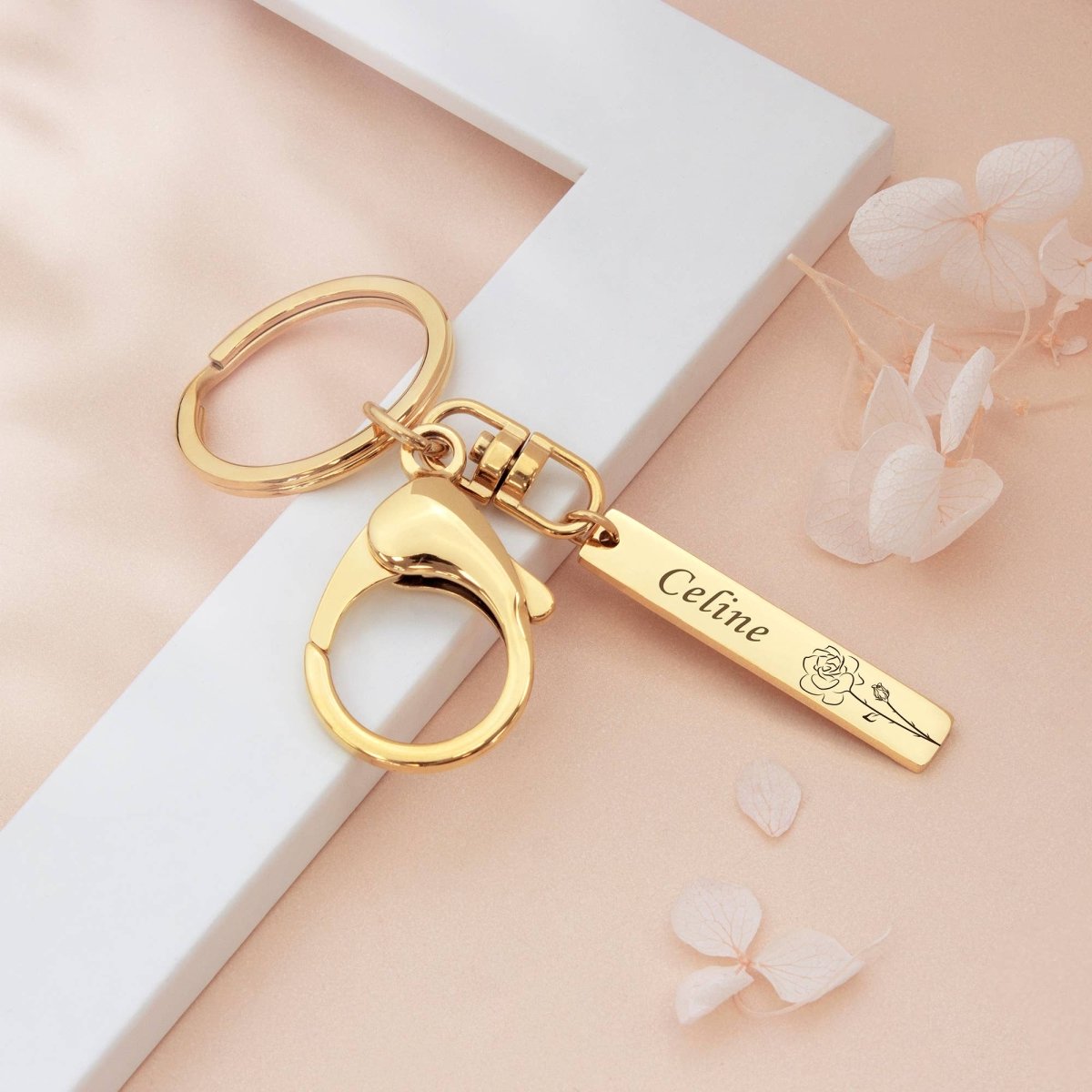 Personalized Stainless Steel Long Bar Engraving Key Chain