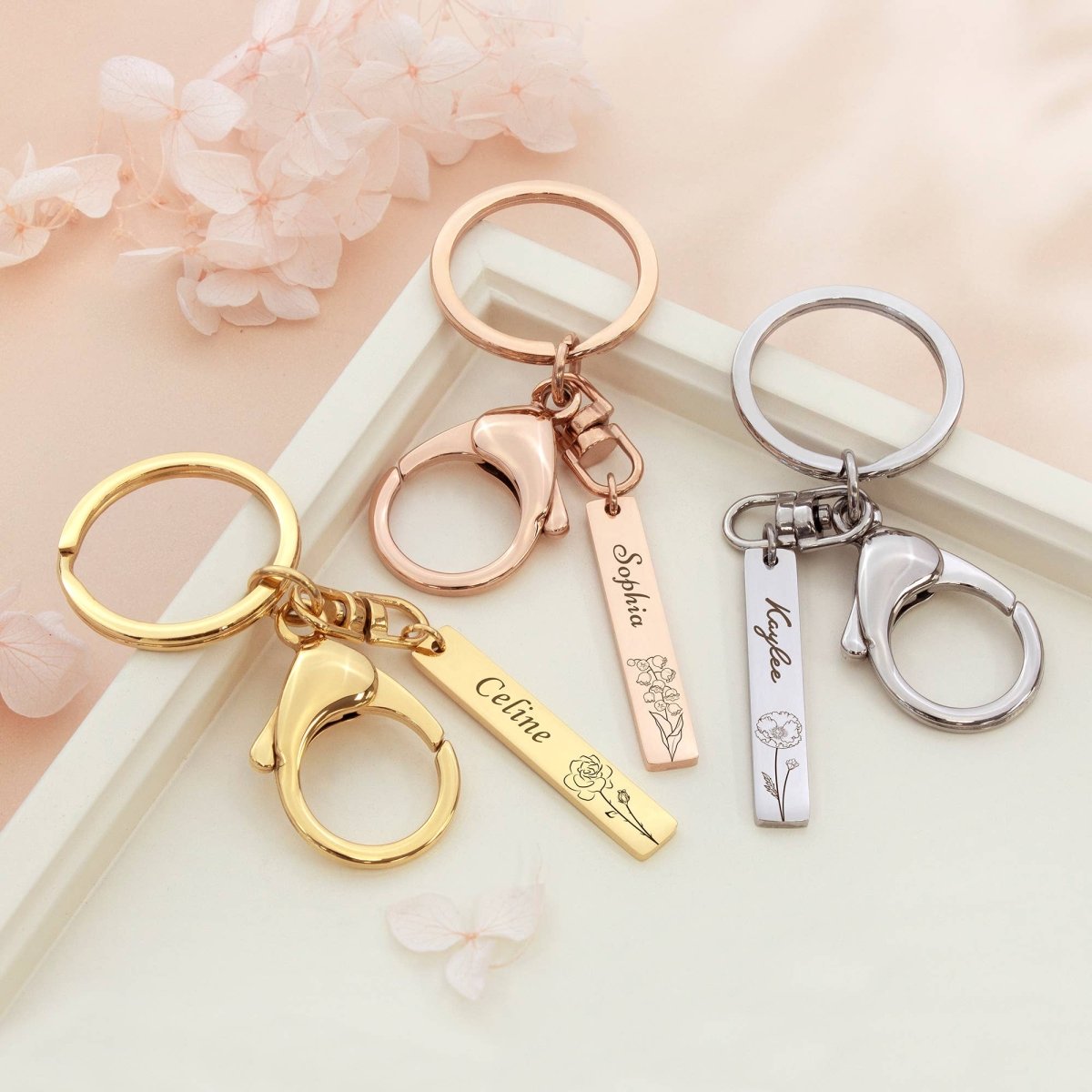 Personalized Stainless Steel Long Bar Engraving Key Chain