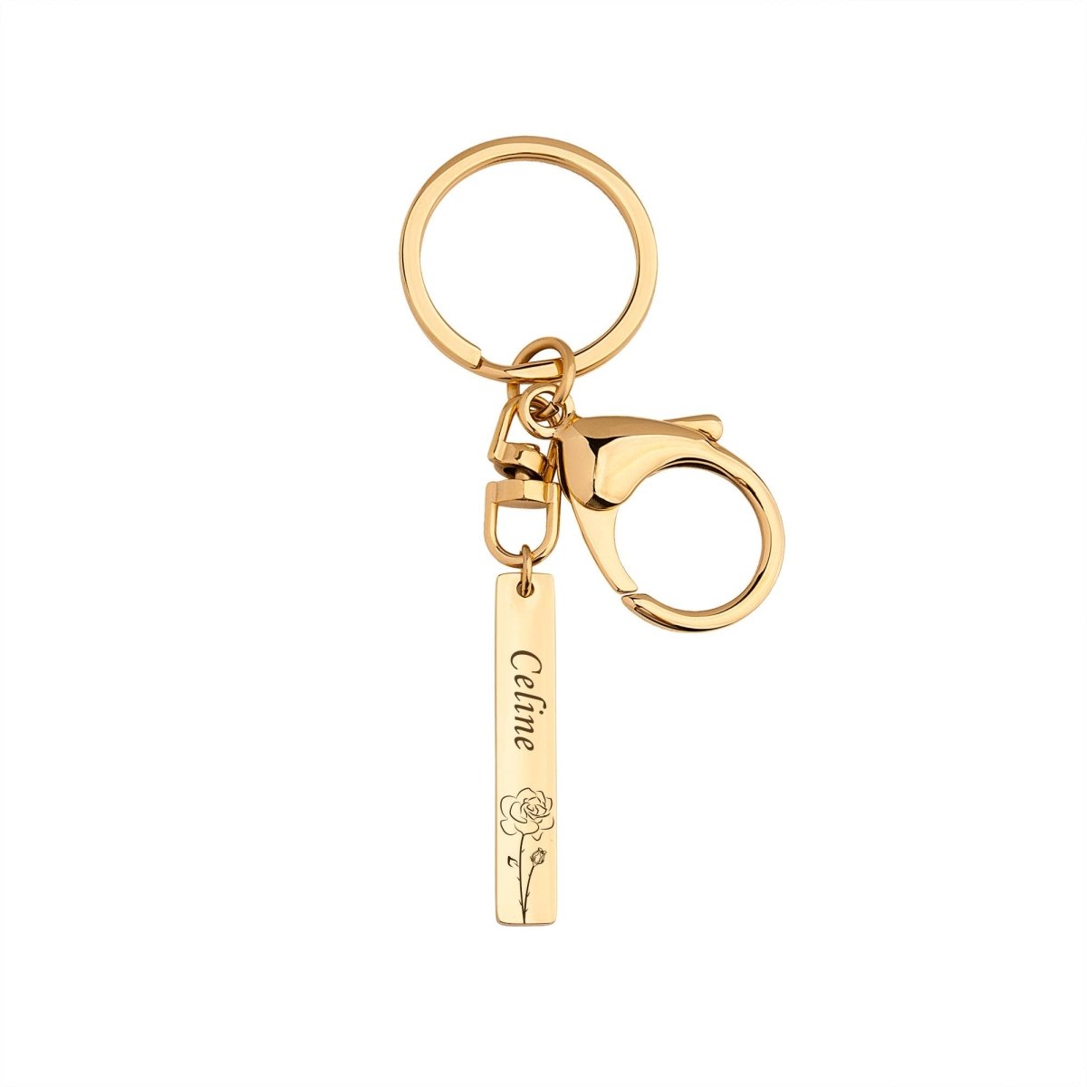 Personalized Stainless Steel Long Bar Engraving Key Chain