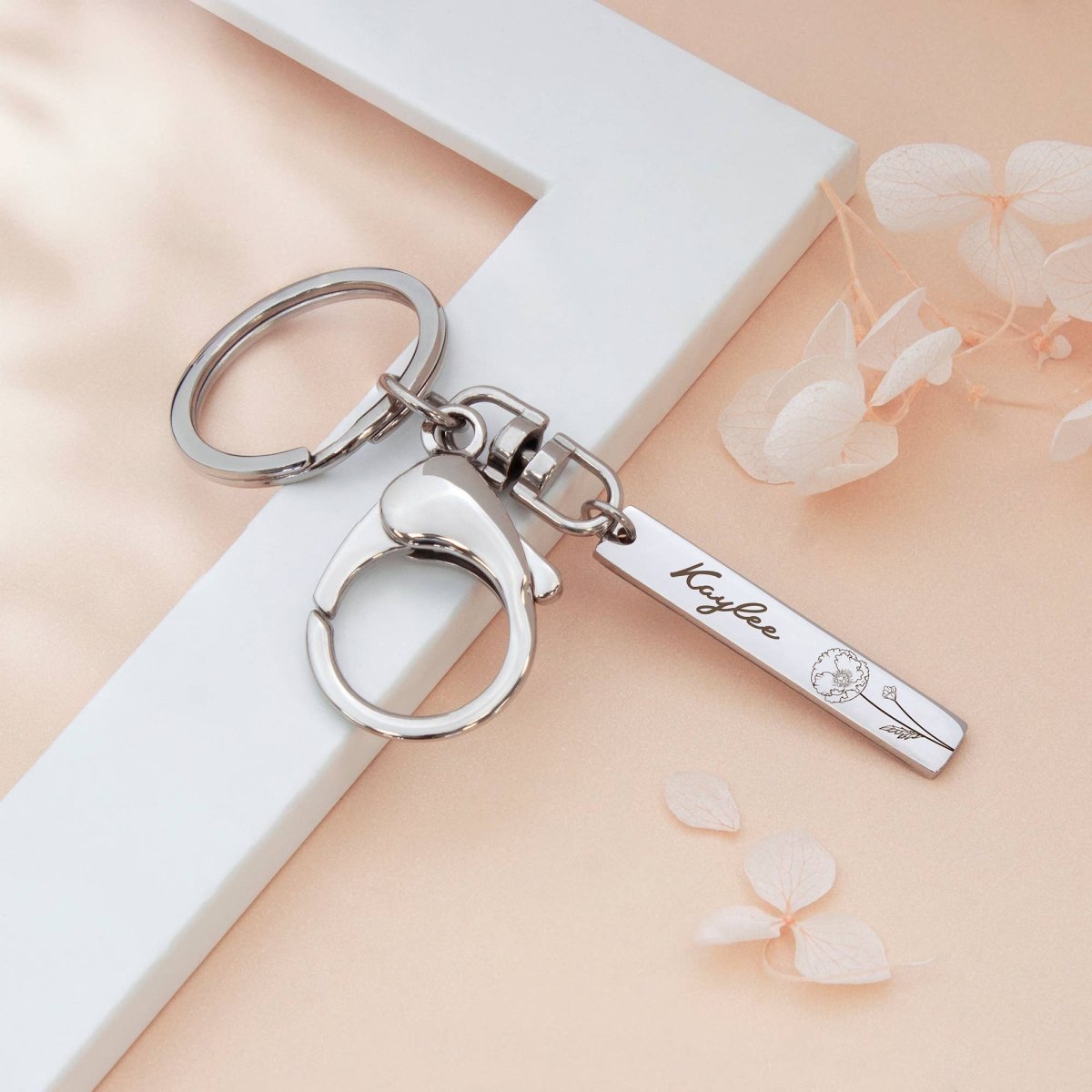 Personalized Stainless Steel Long Bar Engraving Key Chain