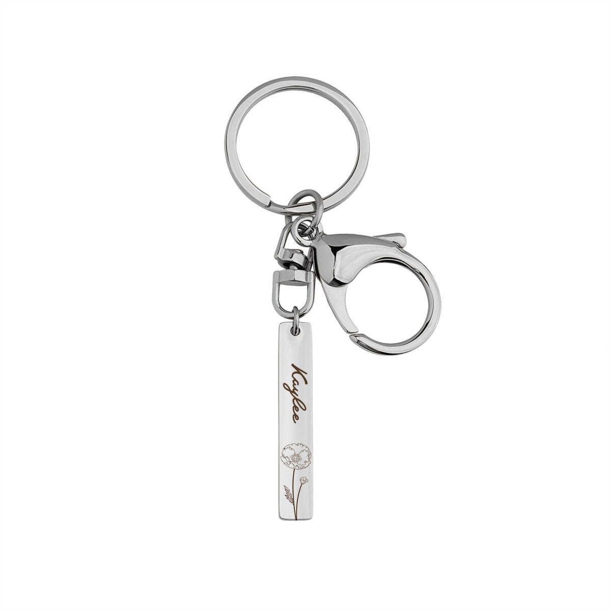 Personalized Stainless Steel Long Bar Engraving Key Chain