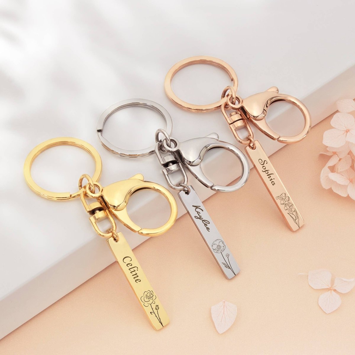 Personalized Stainless Steel Long Bar Engraving Key Chain