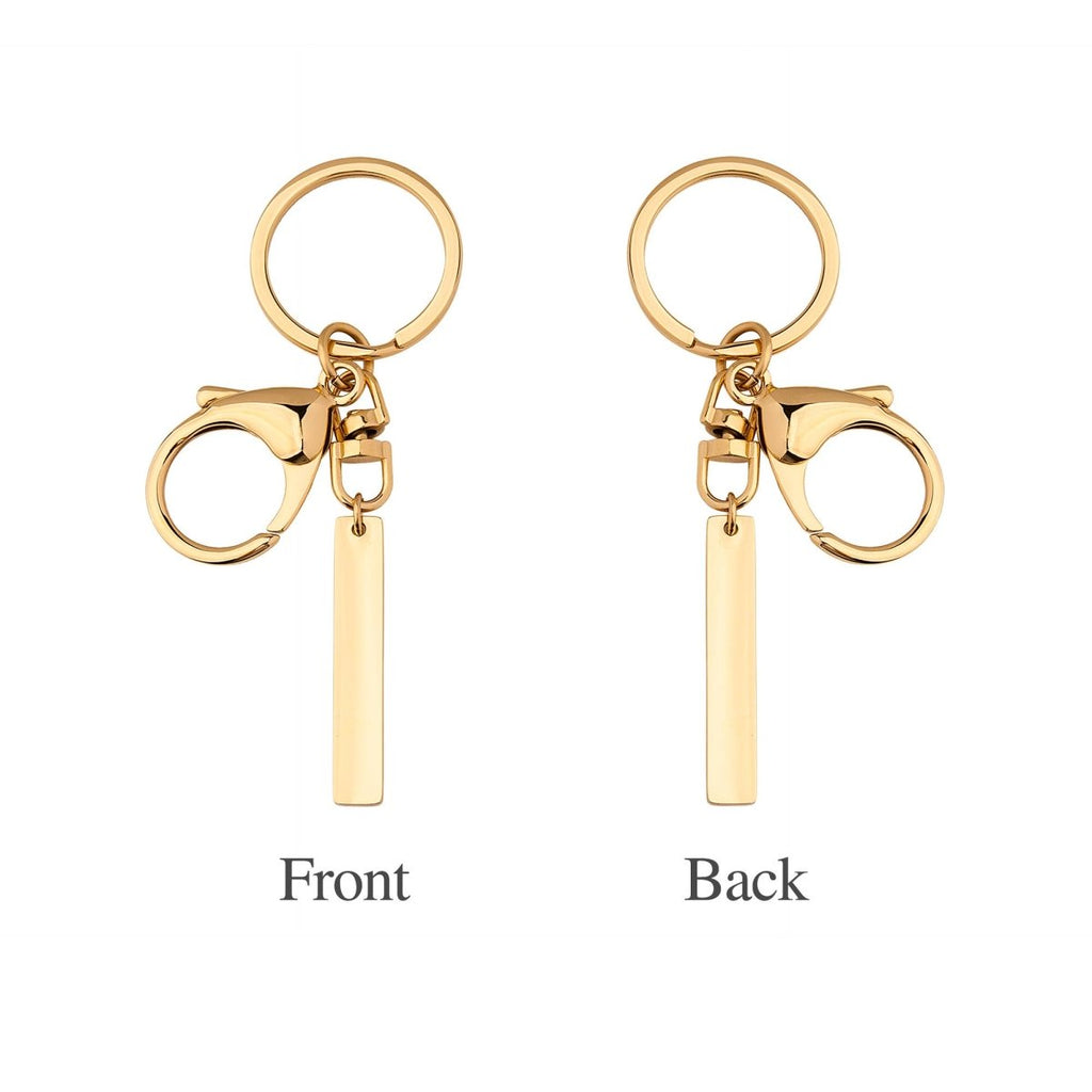 Personalized Stainless Steel Long Bar Engraving Key Chain