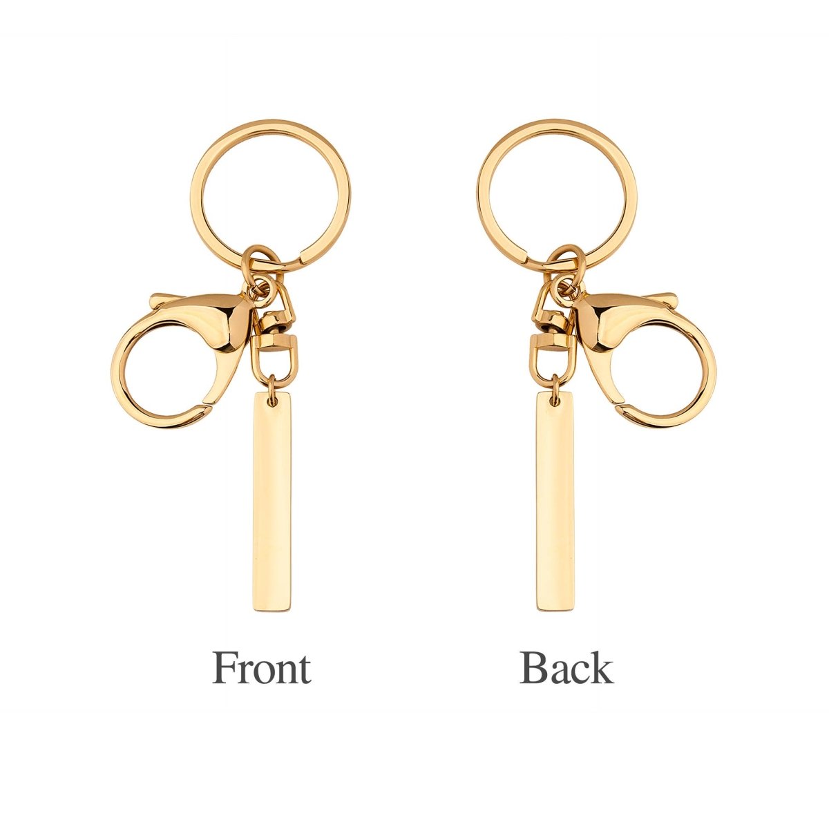 Personalized Stainless Steel Long Bar Engraving Key Chain