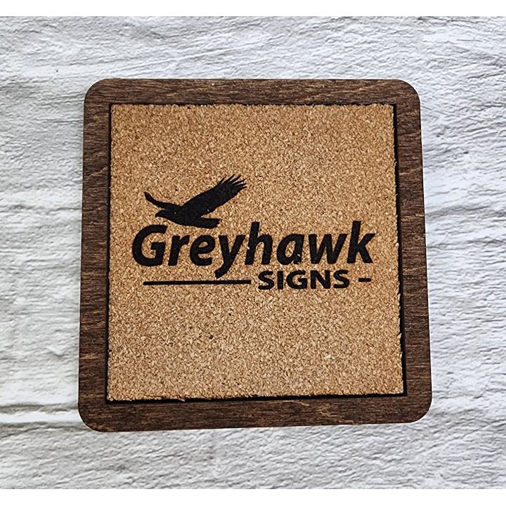 Personalized Wood Coasters (Set of 5) made - to - order with your Logo, Images and/or Text - Hats Signs Patches 3D printing Engraving