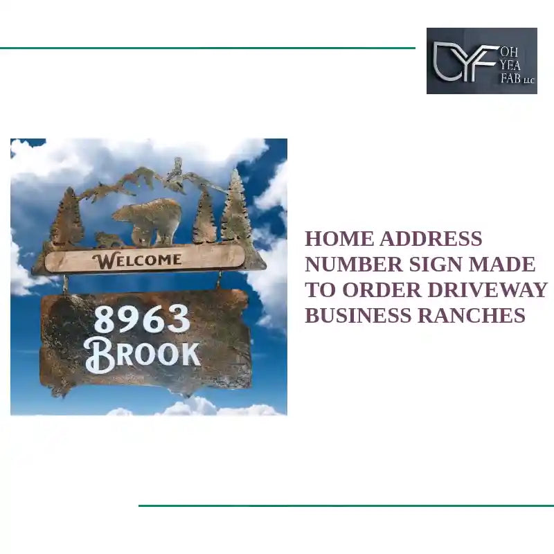 Home Address Number Sign made to order driveway business ranches 
