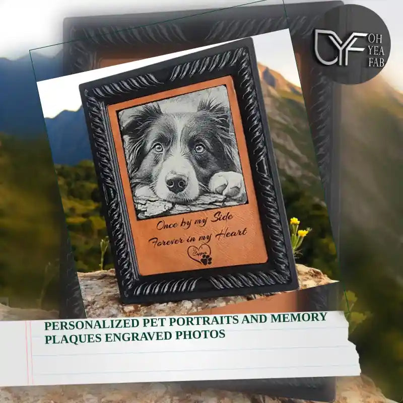 Personalized Pet Portraits and Memory Plaques Engraved Photos by@Outfy