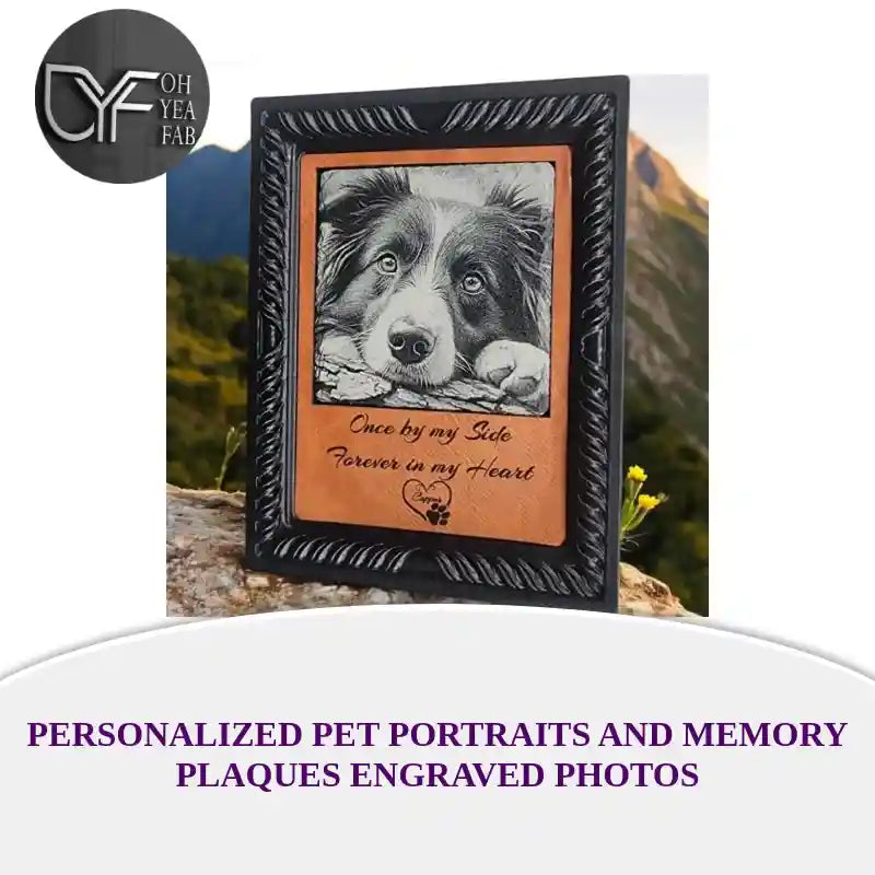 Personalized Pet Portraits and Memory Plaques Engraved Photos by@Outfy