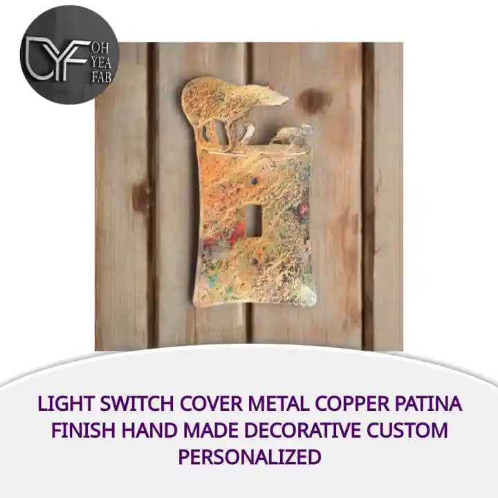 Light Switch Cover Metal Copper Patina Finish Hand Made Decorative Custom Personalized by@Outfy