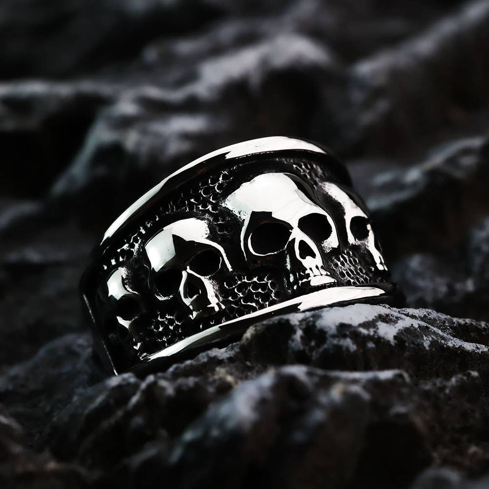 Retro Gothic Skull Stainless Steel Men's Ring