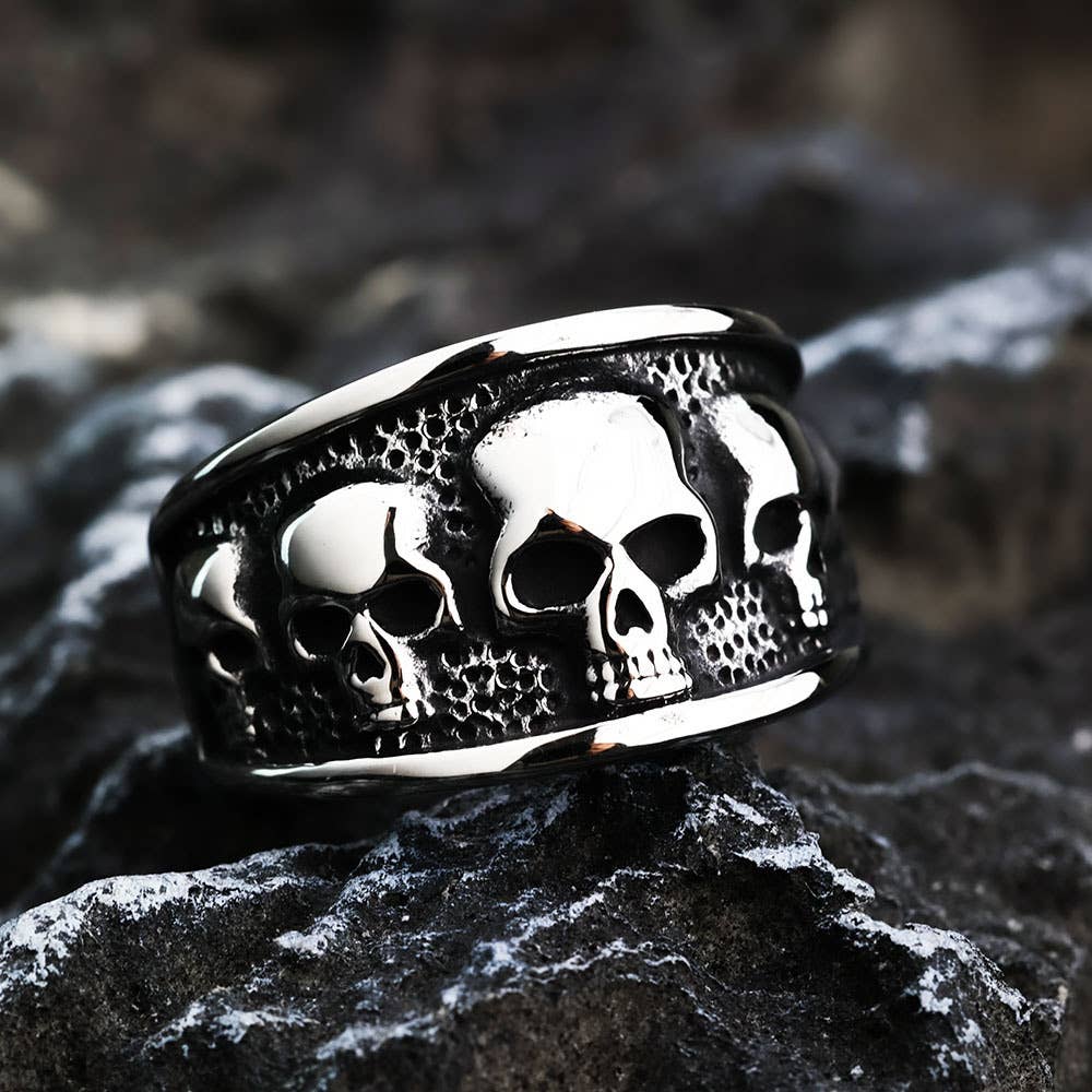 Retro Gothic Skull Stainless Steel Men's Ring