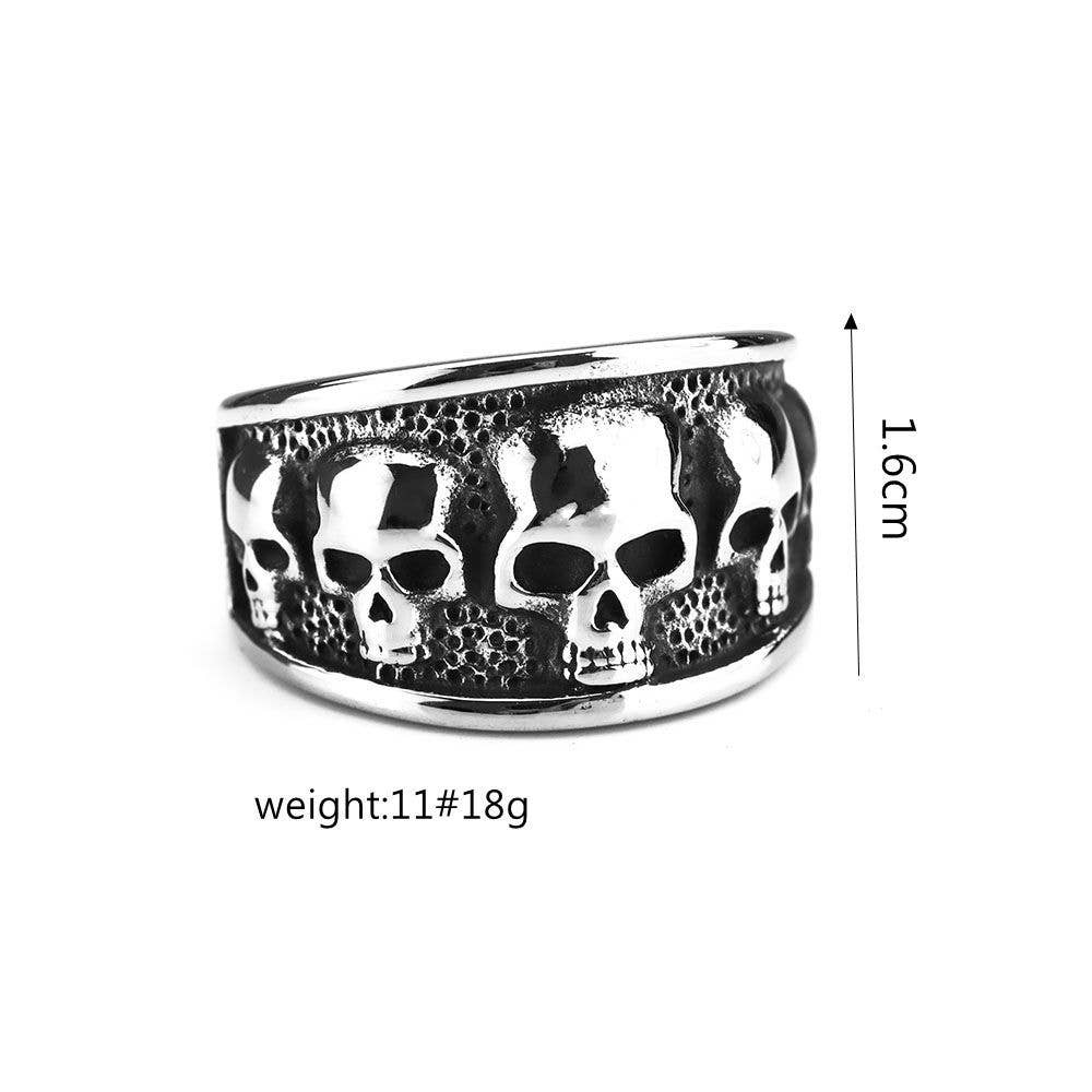 Retro Gothic Skull Stainless Steel Men's Ring