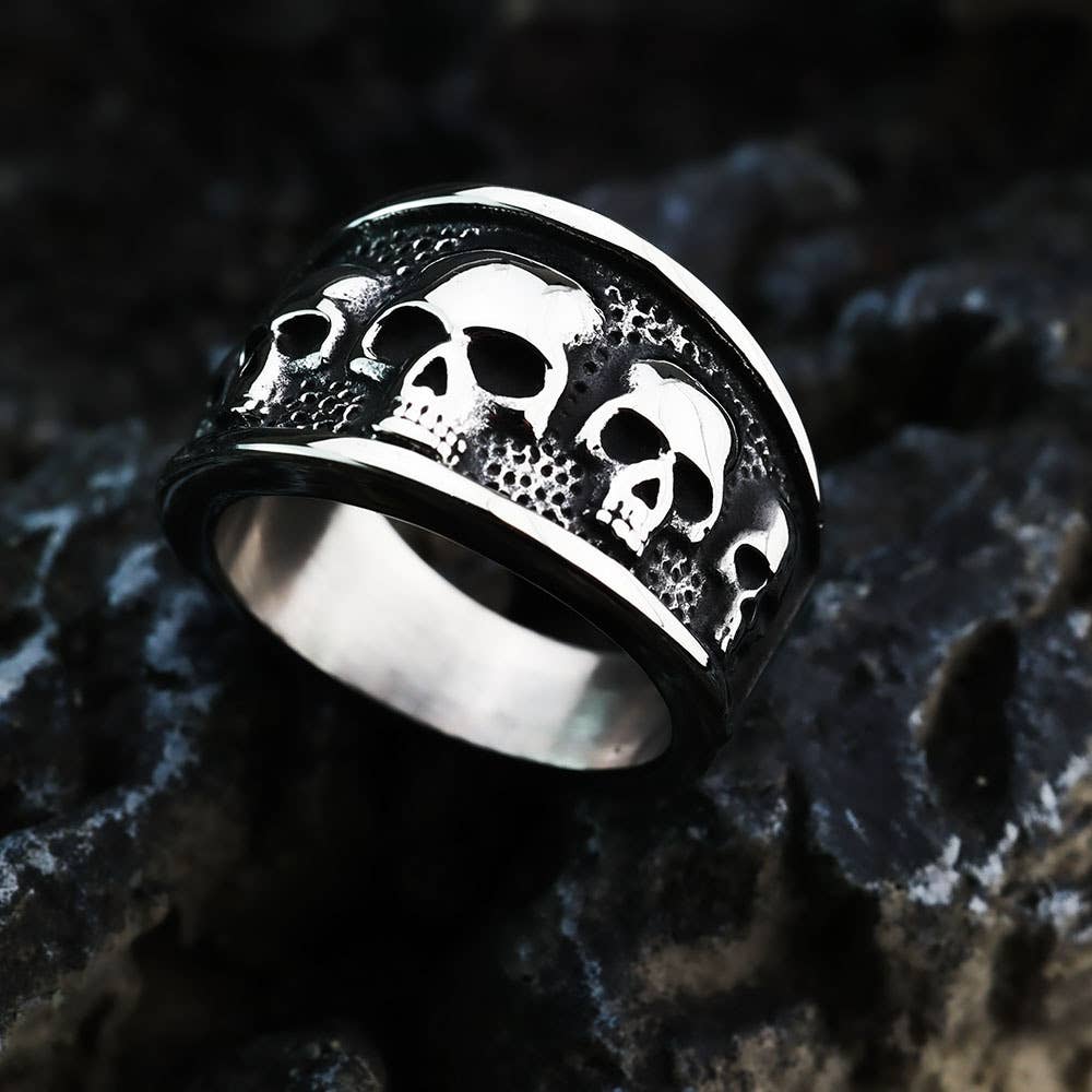 Retro Gothic Skull Stainless Steel Men's Ring
