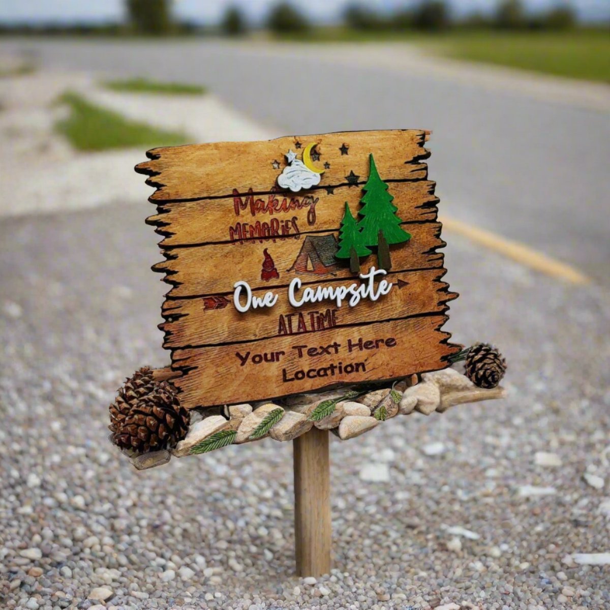 Rustic Wood RV Camping Sign