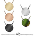 Stainless Steel Gold Blank Circle Necklace for Engraving
