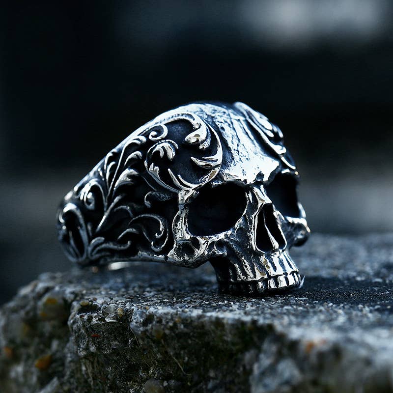 Viking Style Punk Skeleton Ring