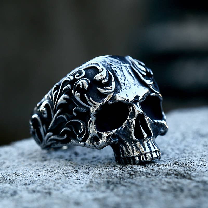 Viking Style Punk Skeleton Ring