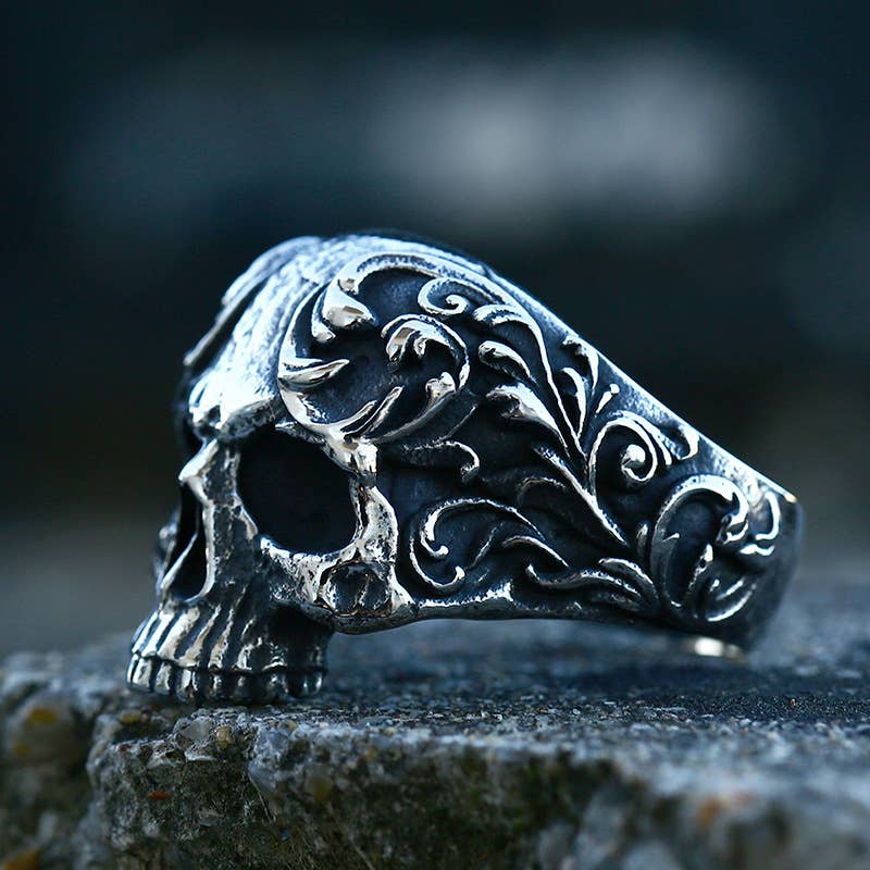 Viking Style Punk Skeleton Ring