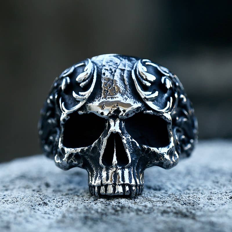 Viking Style Punk Skeleton Ring