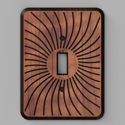 Walnut or Cherry Light Switch Cover Decorative Engraved Design - Hats Signs Patches 3D printing Engraving