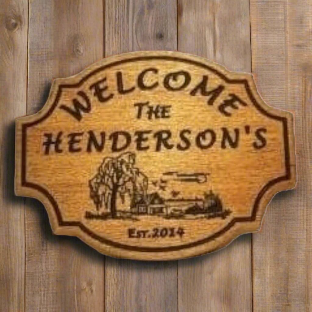 Wood Carved Home Address Sign Personalized.