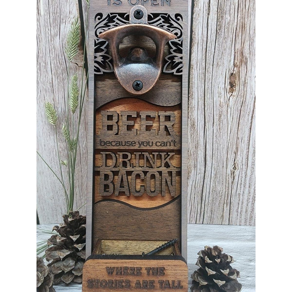 May the Beer Be With You Wall Mounted Bottle Opener With Mason Jar