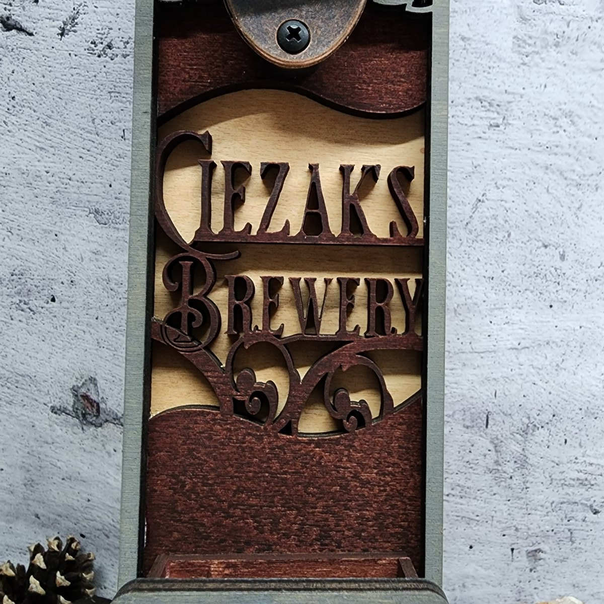 Bottle Opener Wall Mount with Cap Catch - Shop personalized signs