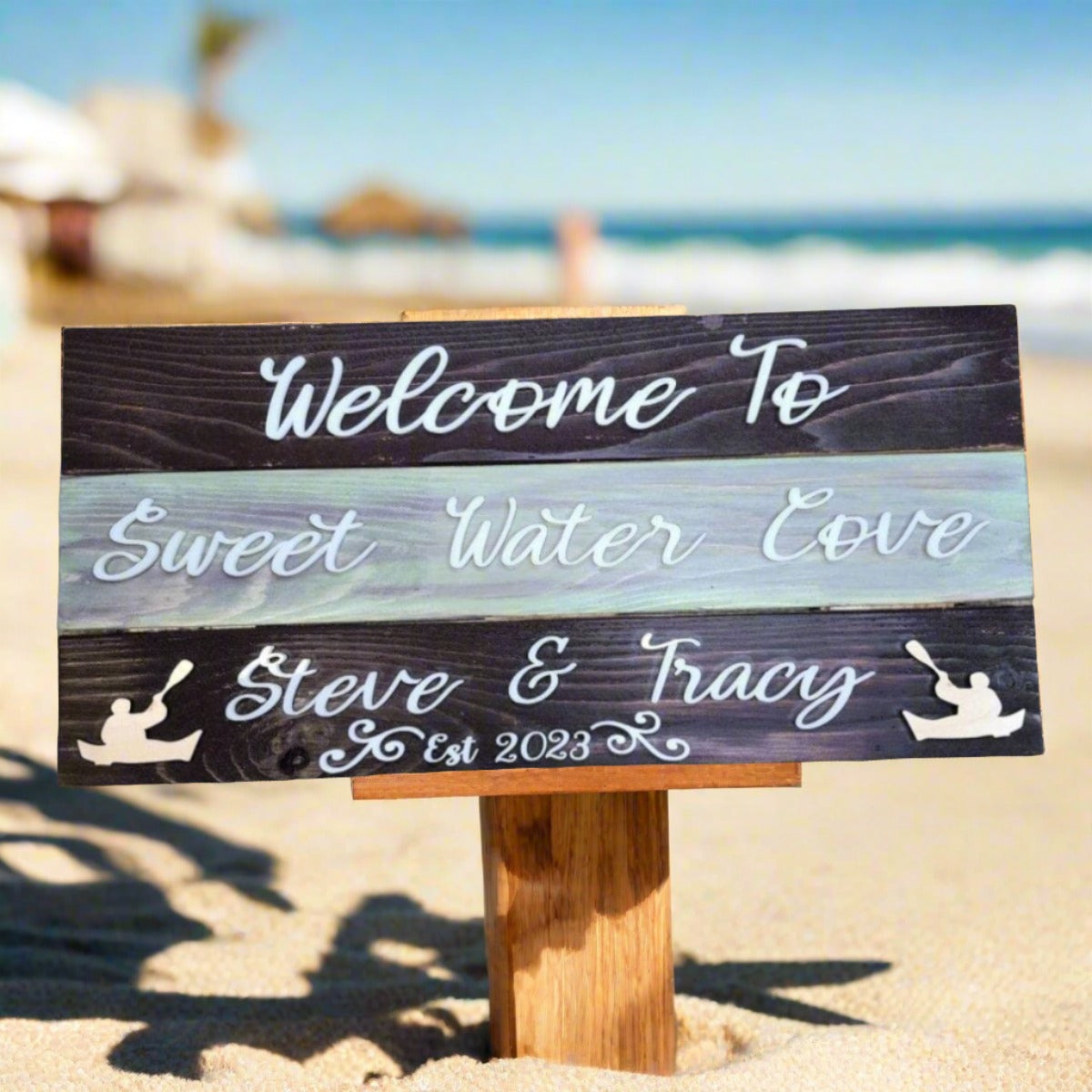 Custom Wood Family Name Sign - Unique Personalized Wedding/Anniversary Gift