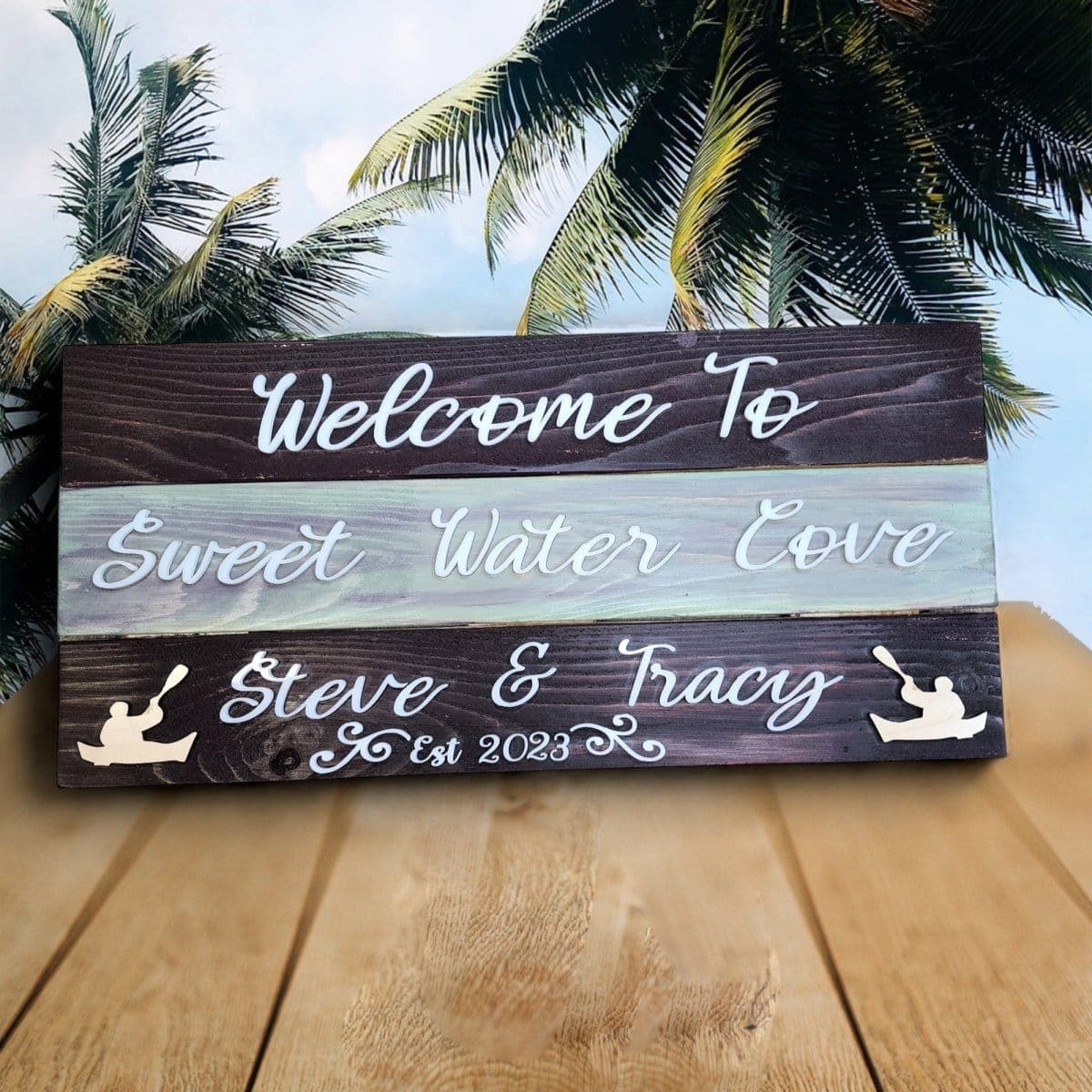 Custom Wood Family Name Sign - Unique Personalized Wedding/Anniversary Gift