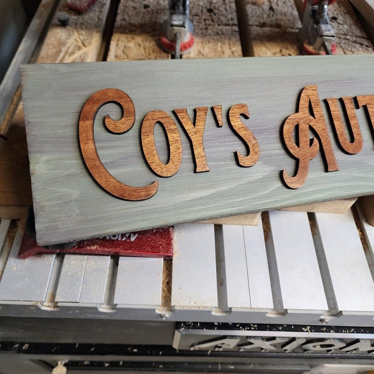Business Router Carved Wood Sign