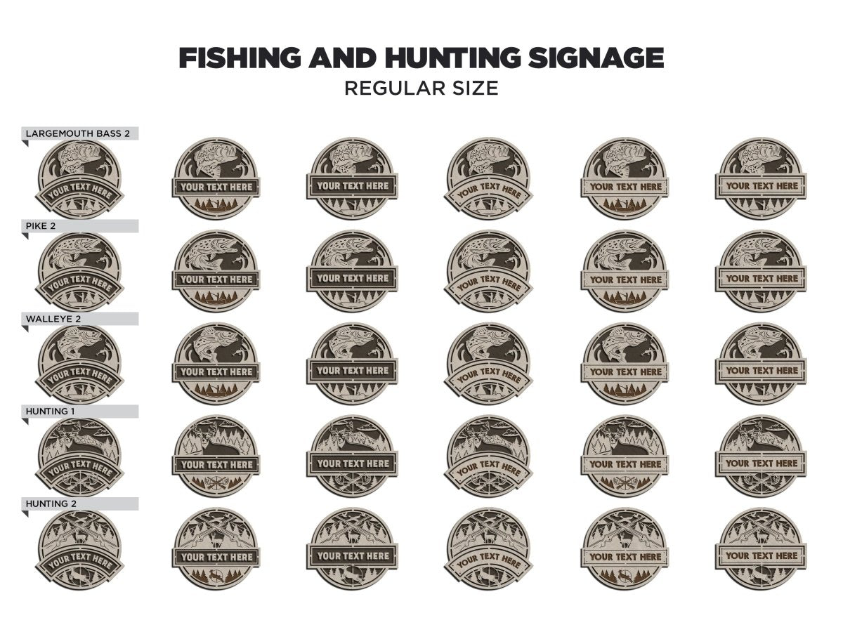 Fishing Hunting Sportsman Signage Personalized Great for Him - Hats Signs Patches 3D printing Engraving