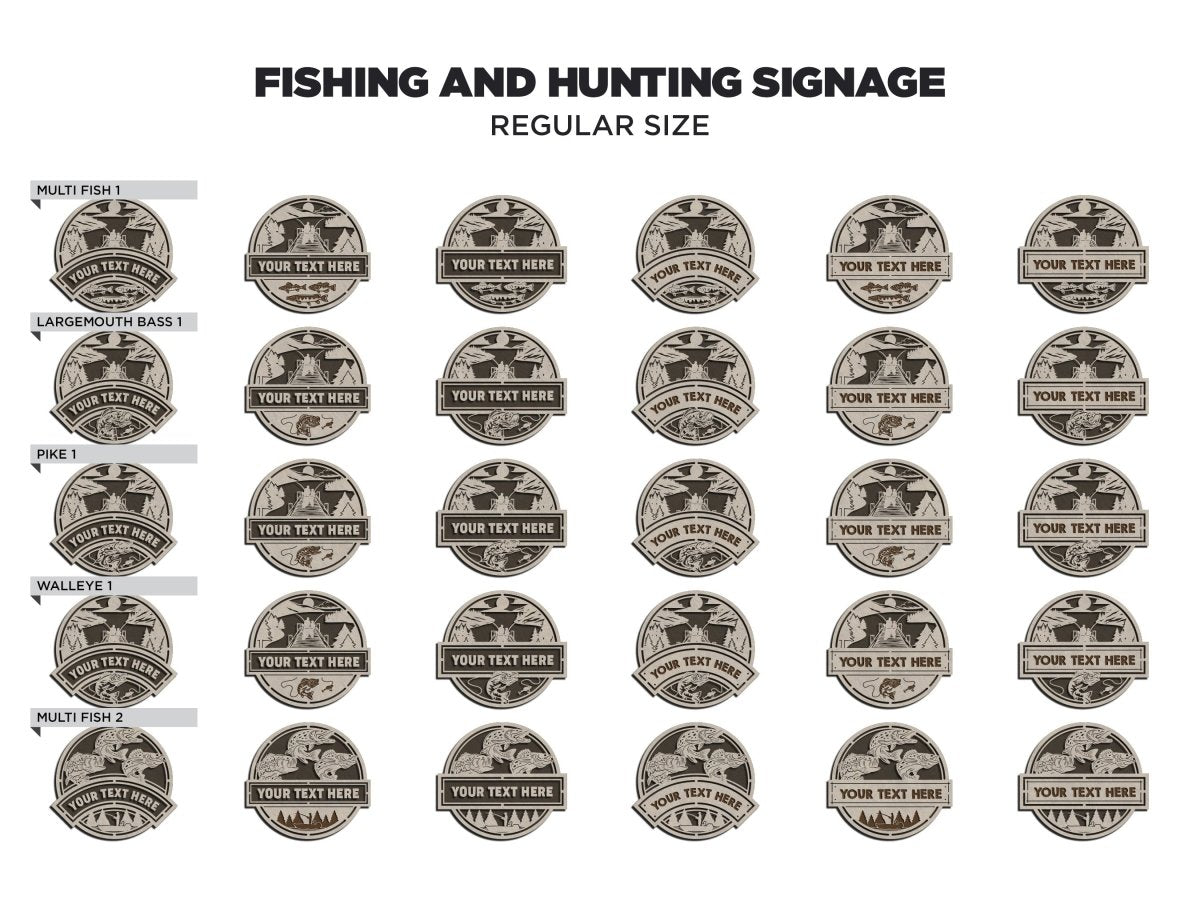 Fishing Hunting Sportsman Signage Personalized Great for Him - Hats Signs Patches 3D printing Engraving