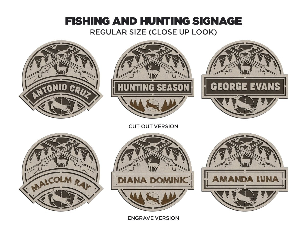 Fishing Hunting Sportsman Signage Personalized Great for Him - Hats Signs Patches 3D printing Engraving