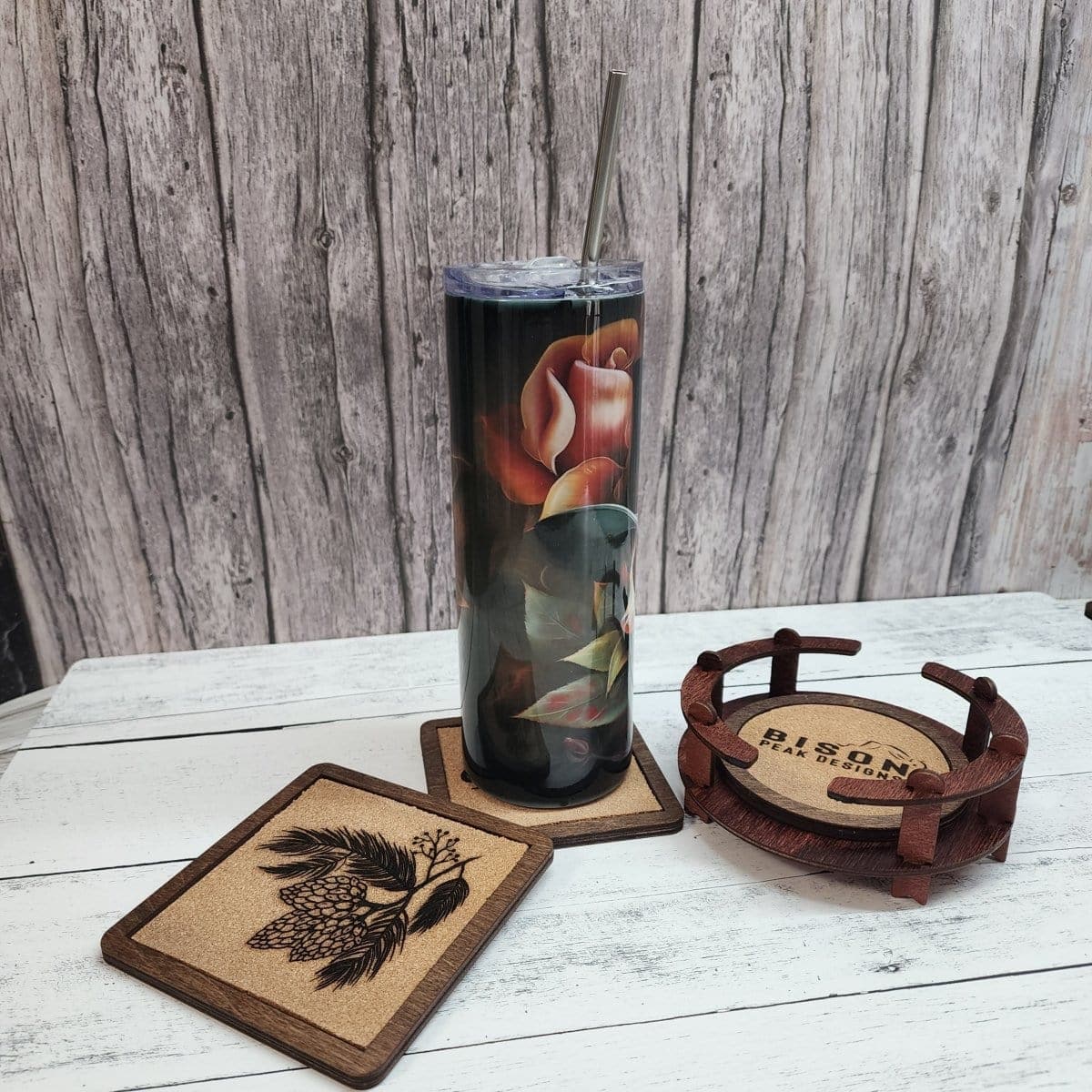 I feel the mountains calling. Slim 20 ounce tumbler With full color Image -  ohyeafab llc Drinkware