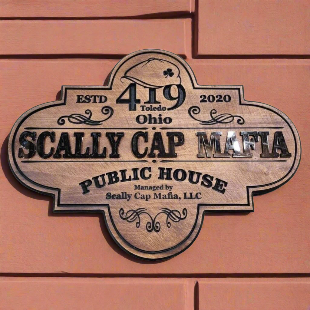 Hand-made wood carved sign, perfect for mountain homes, cabins, and camps. A unique outdoor wood sign gift, personalized for your rustic home or retreat.