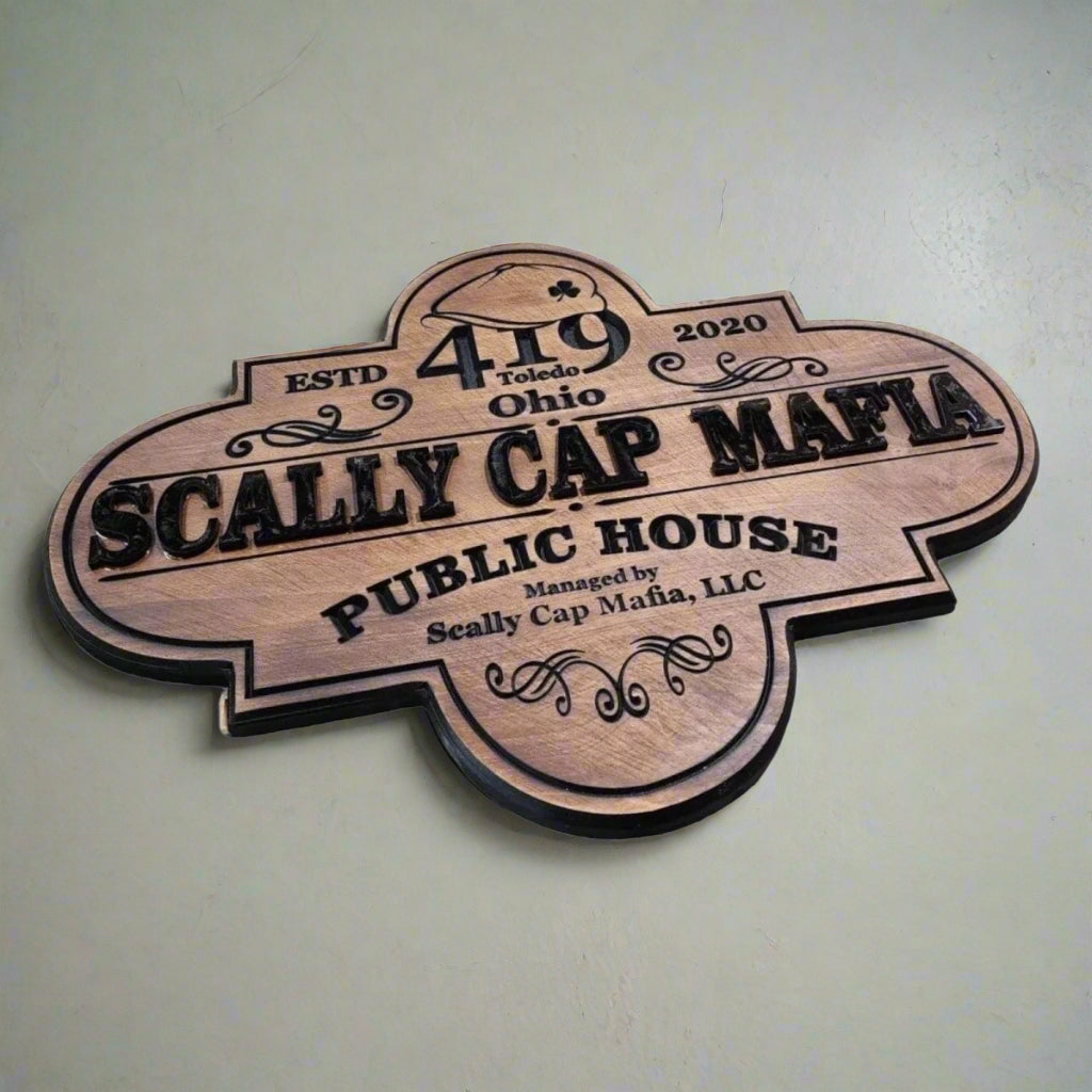 Hand-made wood-carved sign, perfect for mountain homes, cabins, and camps. A unique outdoor wood sign gift, personalized for your rustic home or retreat.