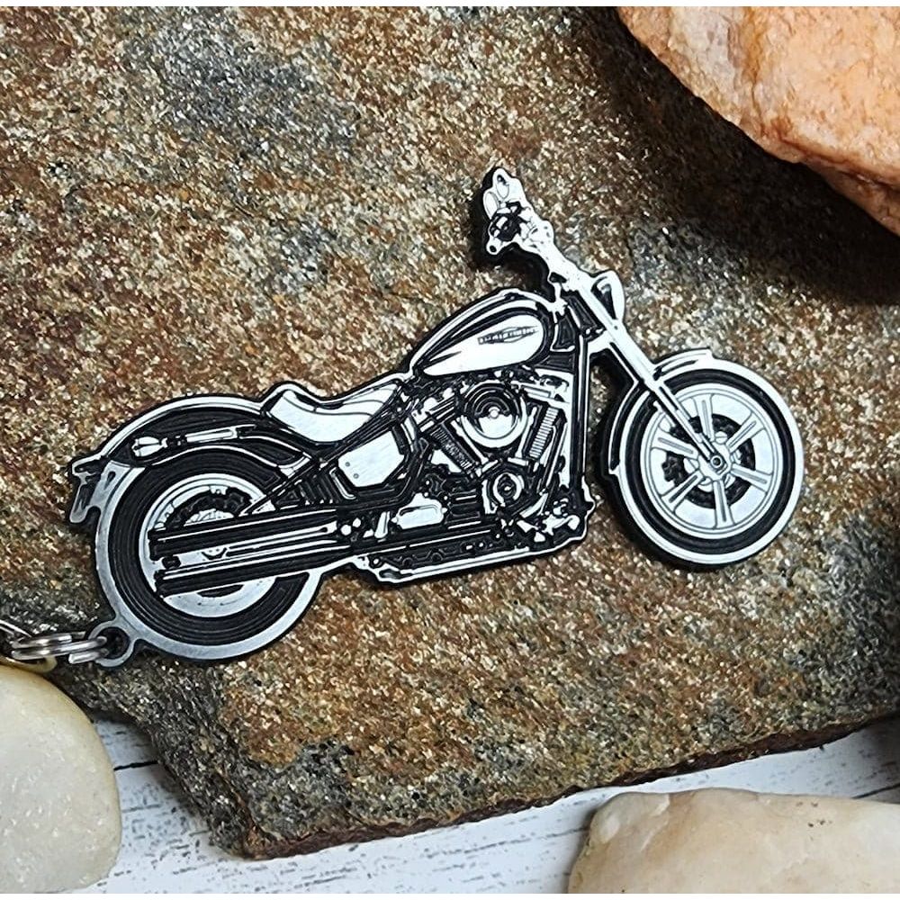 Harley Davidson Soft Tail Key Ring Chain Personalized - Hats Signs Patches 3D printing Engraving