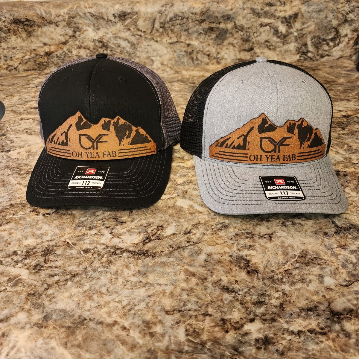 Custom Leather Patch Hat. Ohio Leather Truck Hat. Laser Engraved Patch