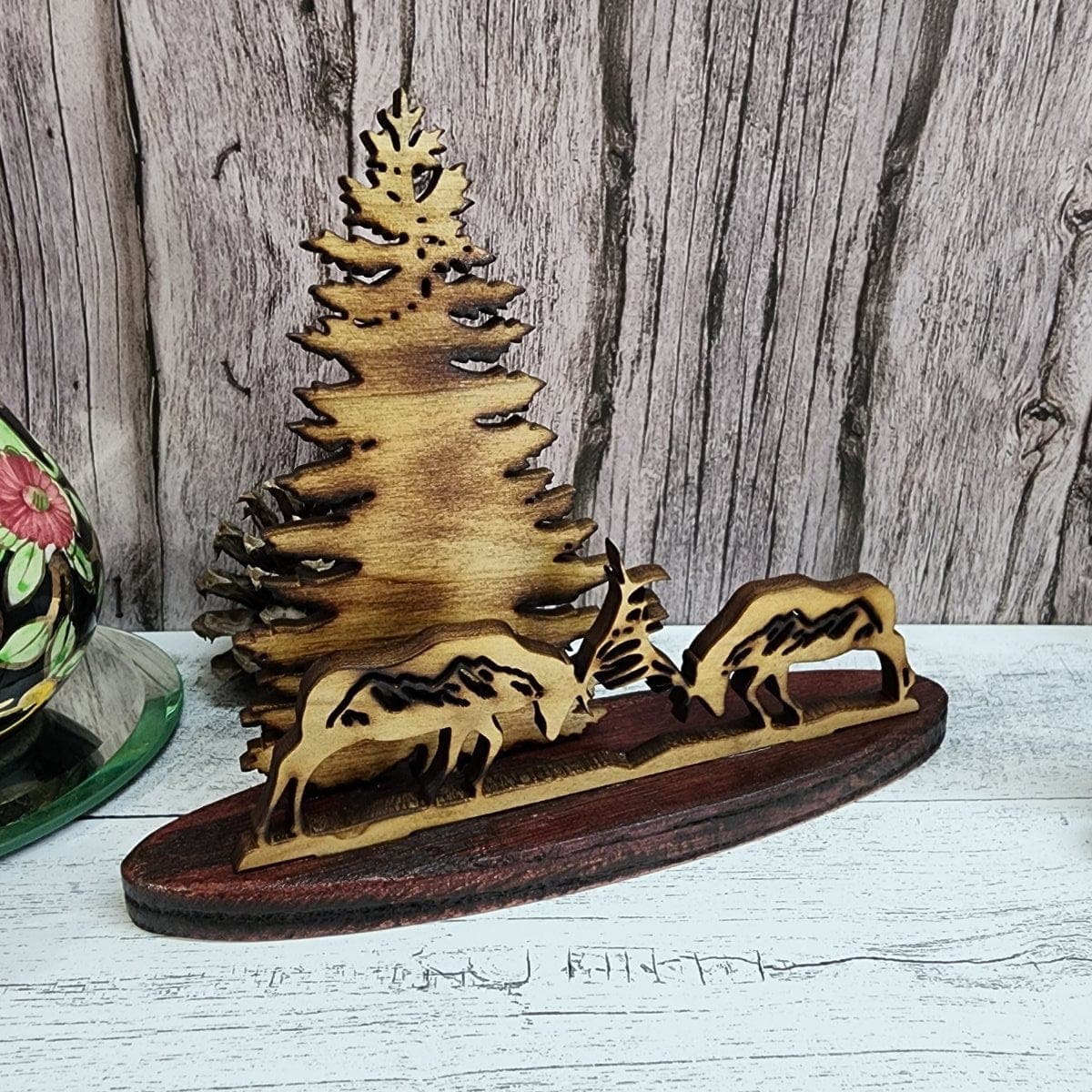 Napkin Letter Holder Shelf Table Center Piece Dueling Elk