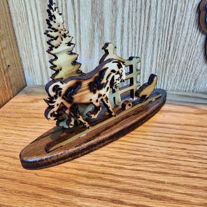 Napkin Letter Holder Shelf Table Center Piece Dueling Elk