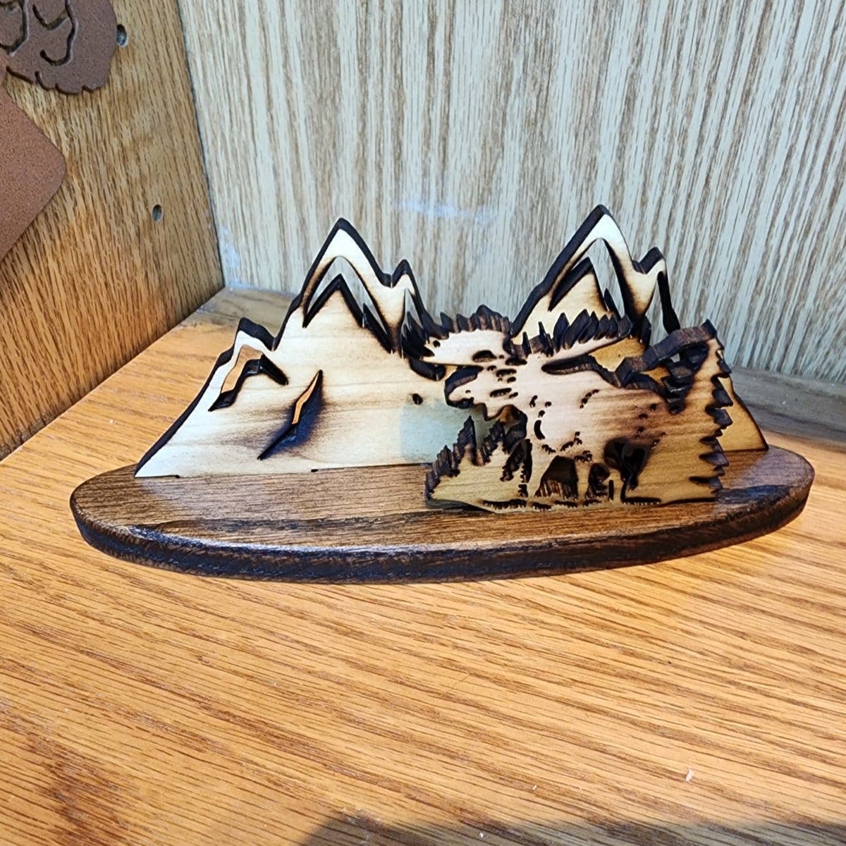 Napkin Letter Holder Shelf Table Center Piece Dueling Elk