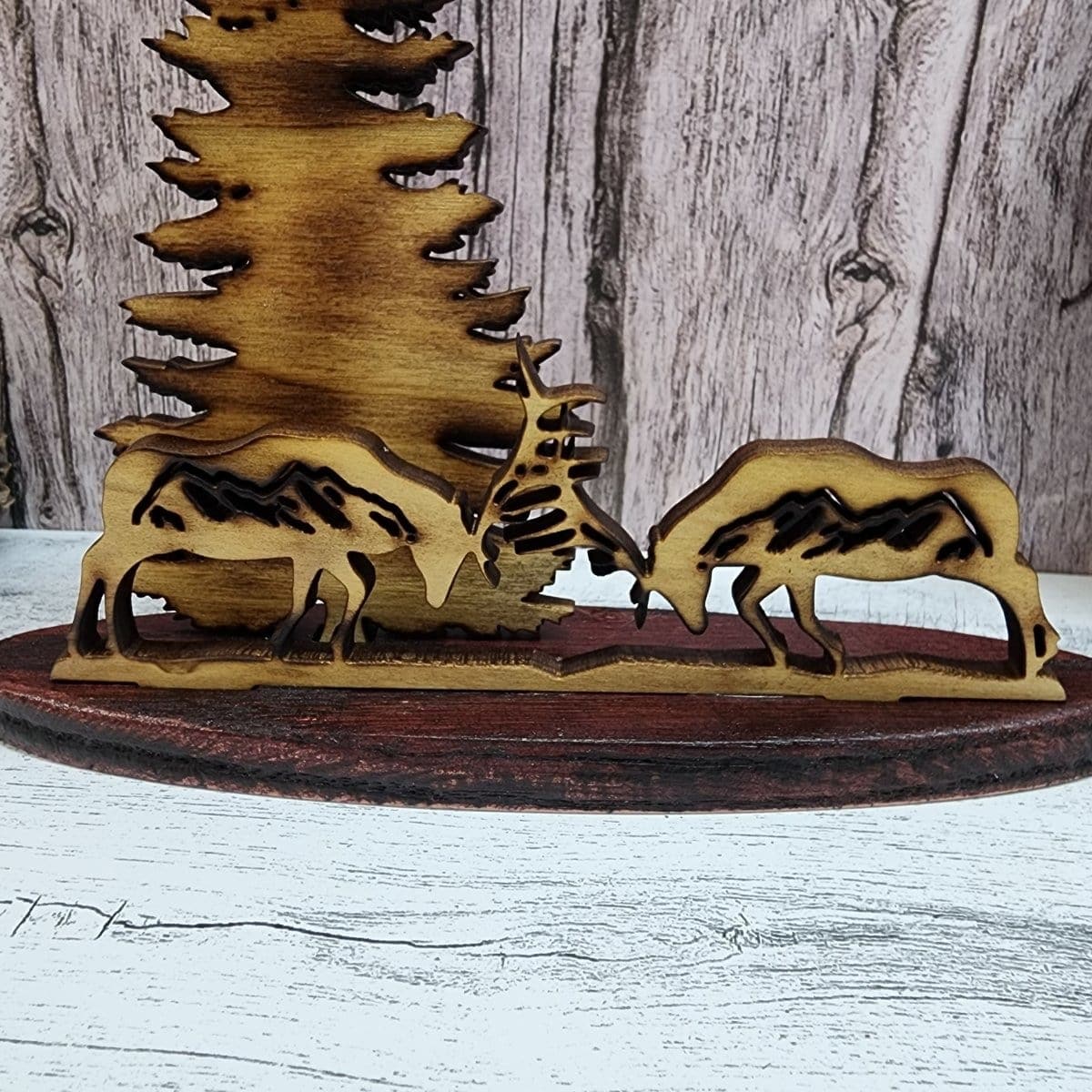 Napkin Letter Holder Shelf Table Center Piece Dueling Elk