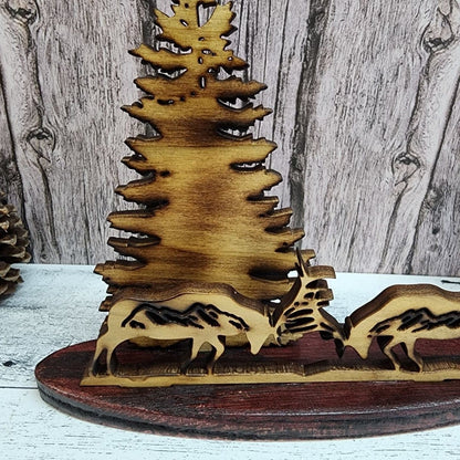 Napkin Letter Holder Shelf Table Center Piece Dueling Elk