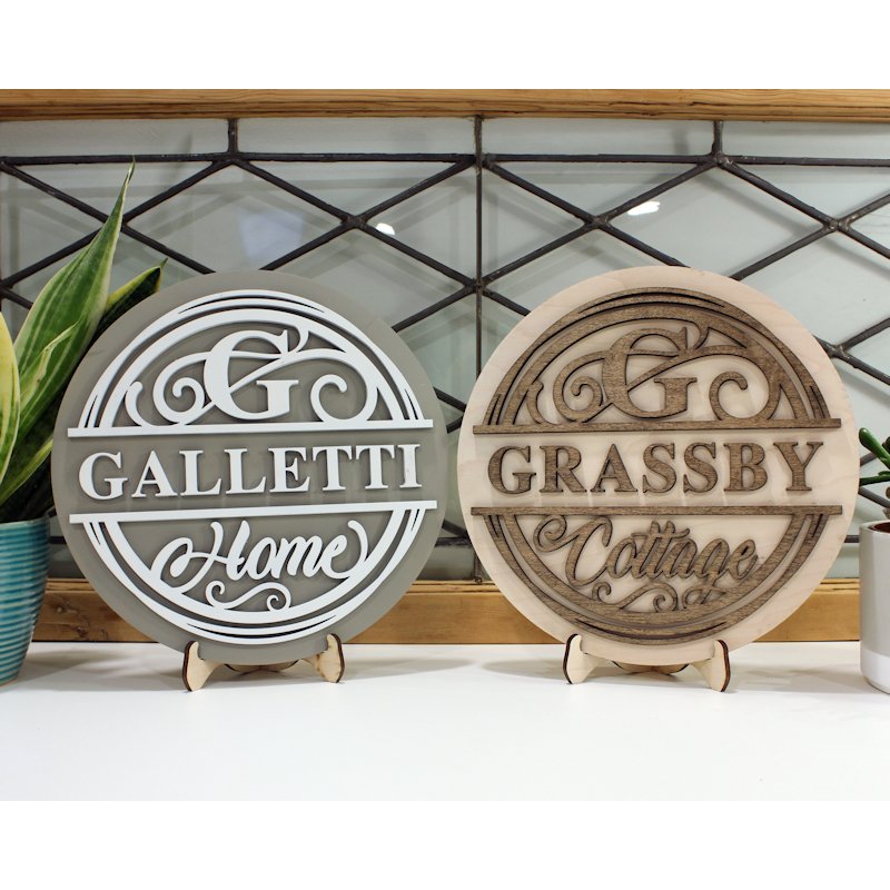 Personalized Home Signage Monograms 3D wood Signs - Hats Signs Patches 3D printing Engraving