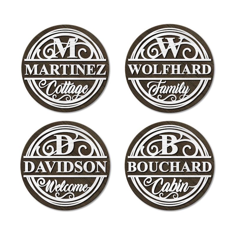 Personalized Home Signage Monograms 3D wood Signs - Hats Signs Patches 3D printing Engraving