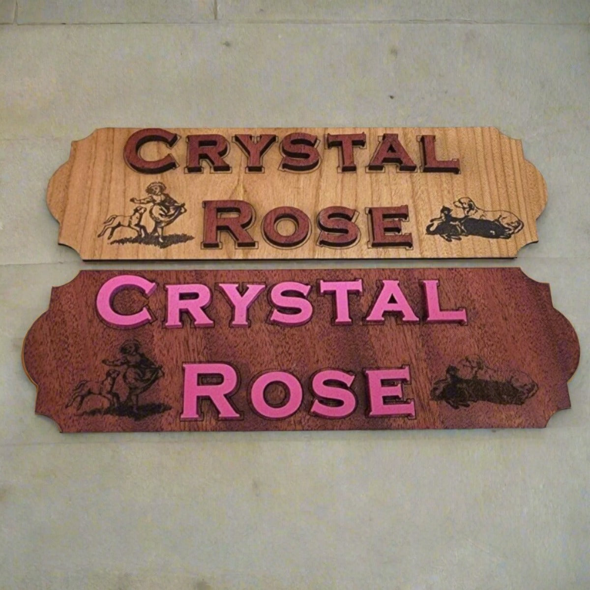 Personalized Acrylic Wood Room Sign With Images Made to Order