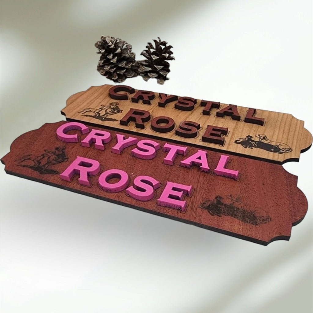 Personalized Acrylic Wood Room Sign With Images Made to Order
