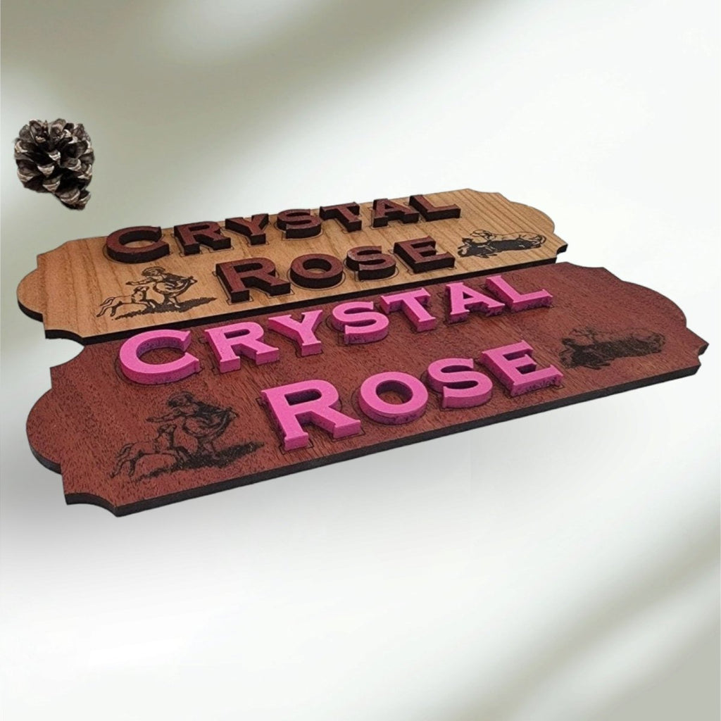 Personalized Acrylic Wood Room Sign With Images Made to Order