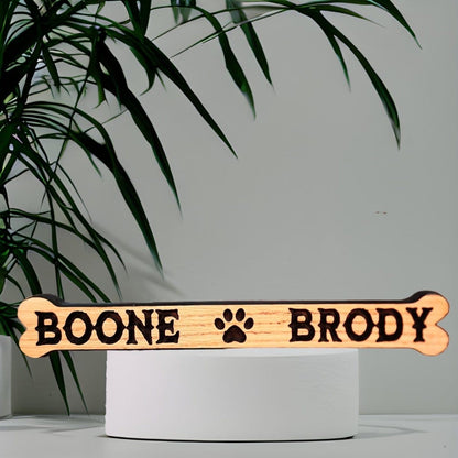 Pet Sign Dog Bone Wood Carved Sign Dog cat pet signs personalized pet - Hats Signs Patches 3D printing Engraving