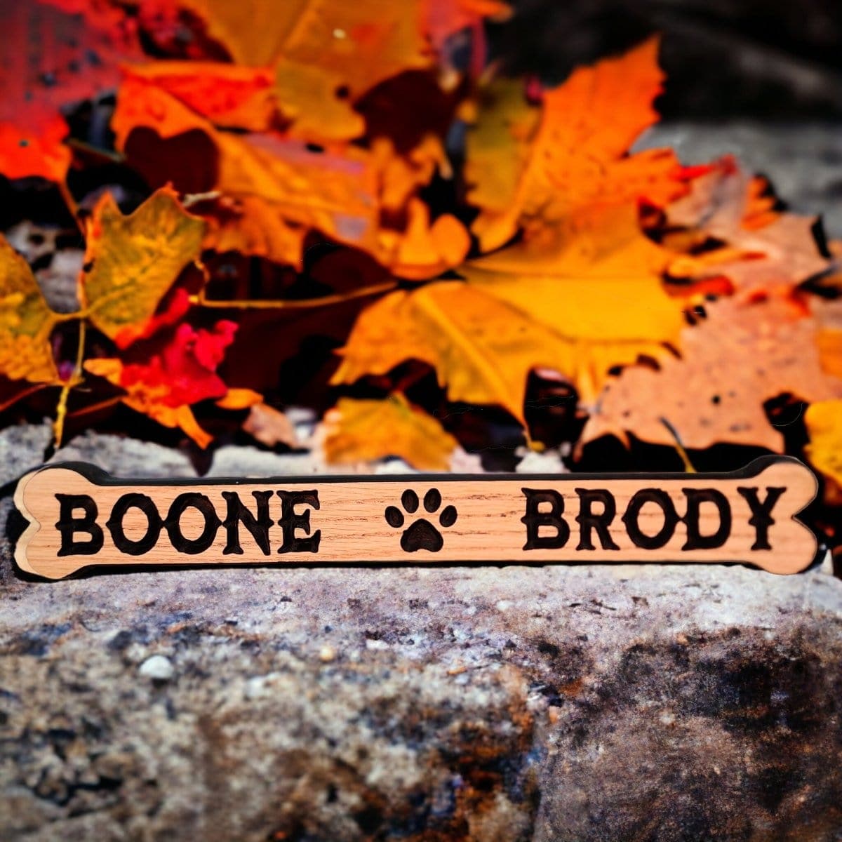 Pet Sign Dog Bone Wood Carved Sign Dog cat pet signs personalized pet - Hats Signs Patches 3D printing Engraving